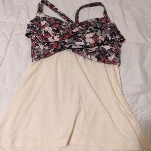 Lululemon Build-In Bra Breezy Yoga Top with Butterfly Pattern, Women's Medium